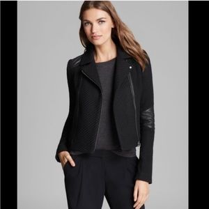 Vince Black Wool/Leather Moto Jacket